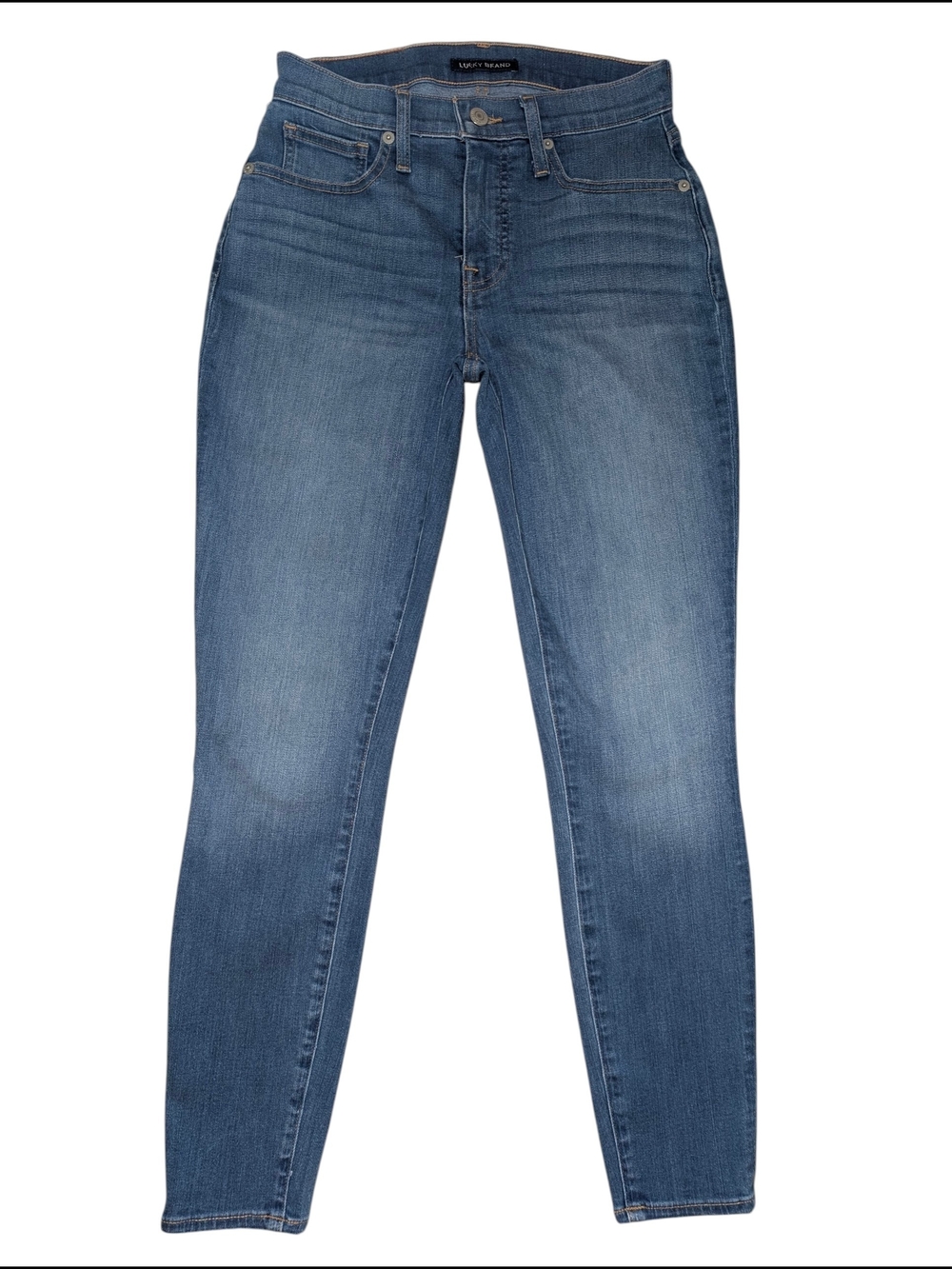 Lucky Brand Mid-Rise Ava Skinny Jeans Women's 2/26 Light Wash Blue Denim